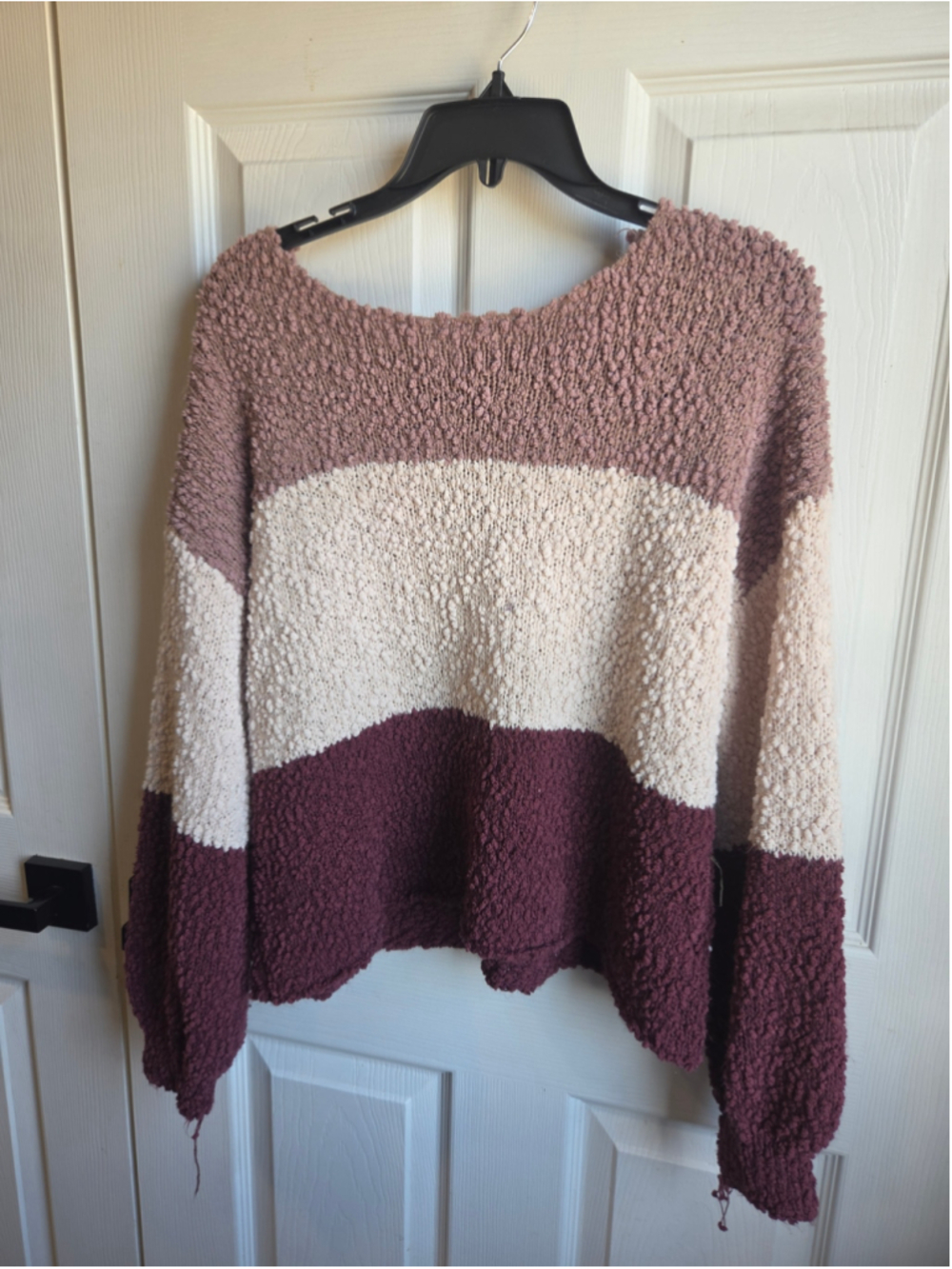Women's Altar'd State Colorblock Sweater Size S Purple Beige